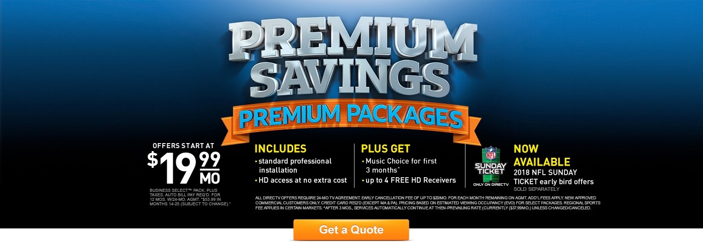 DIRECT TV commercial & business tv packages